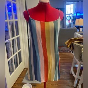 Reformation Size 4 Rainbow Spaghetti Strap Dress